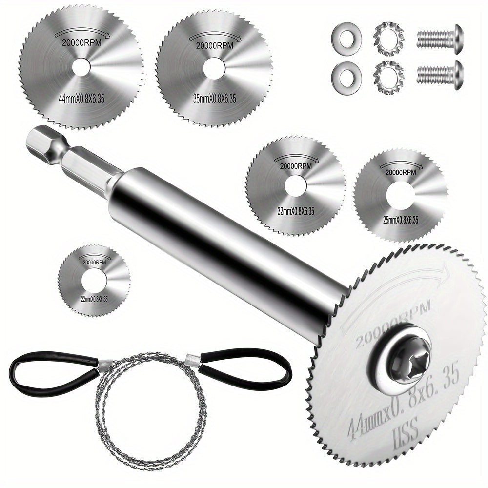 Steel Cutting Wheel for Rotary Saw 1/4 Inch Hex Shank Thin Disc with 8 Heads