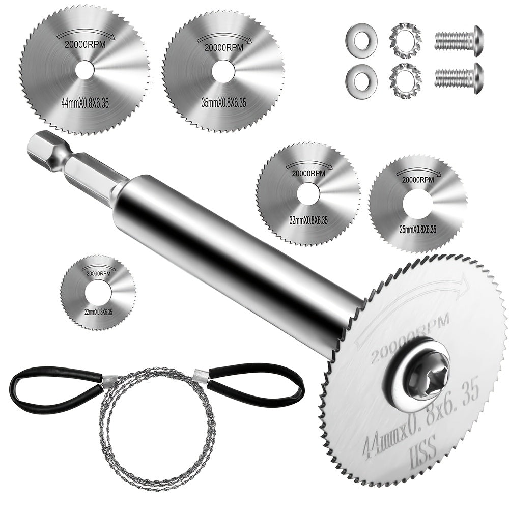 Steel Cutting Wheel for Rotary Saw 1/4 Inch Hex Shank Thin Disc with 8 Heads