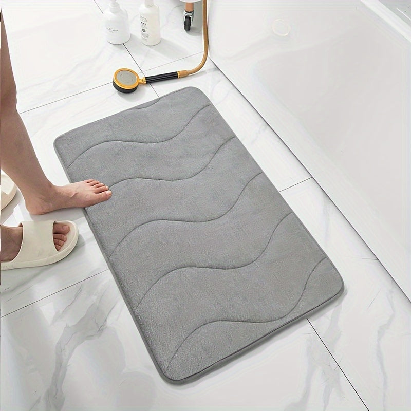 Soft Absorbent Waterproof Rectangular Bath Mat for Bathroom Shower Tub