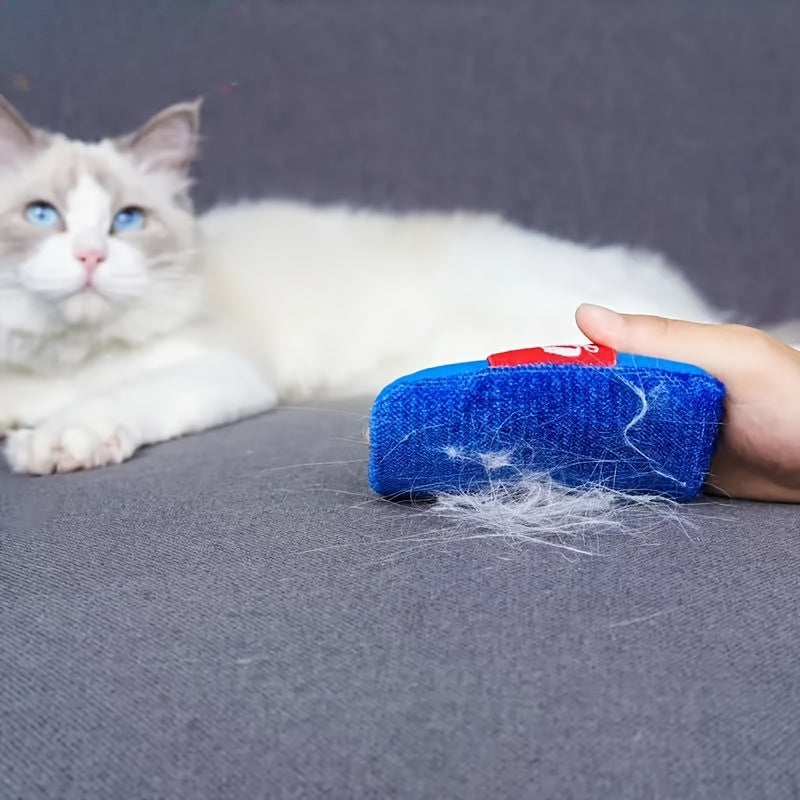 2-Pack Nylon Pet Hair Removal Gloves for Cats and Dogs for Clothes Sofas Carpets