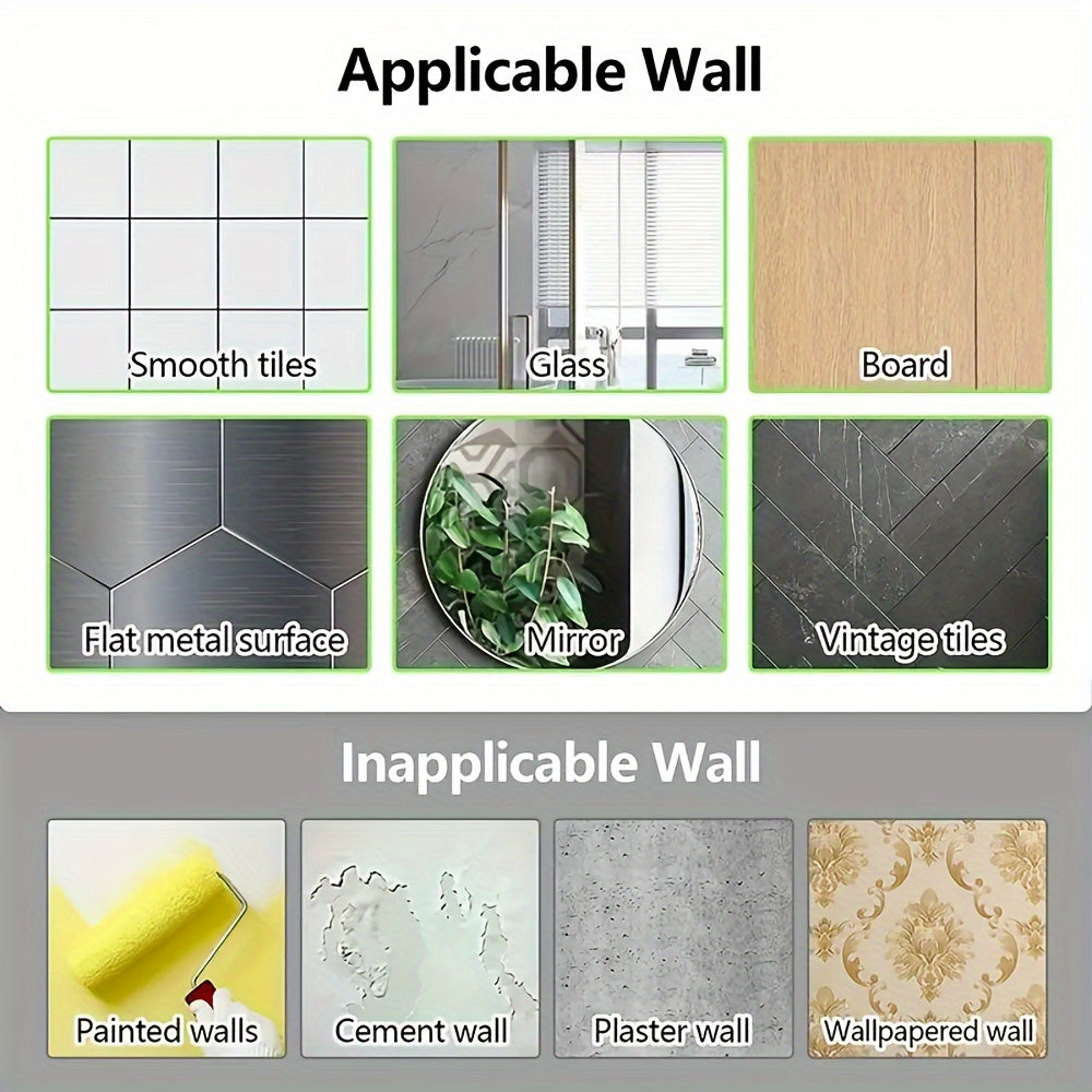 Wall Mounted Bathroom Storage Rack No Drilling for RV Showers