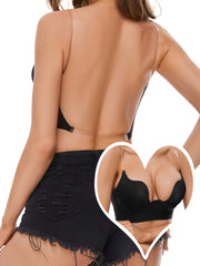 Women’s Deep V Backless Cami Bra with Transparent Straps Sexy and Comfortable