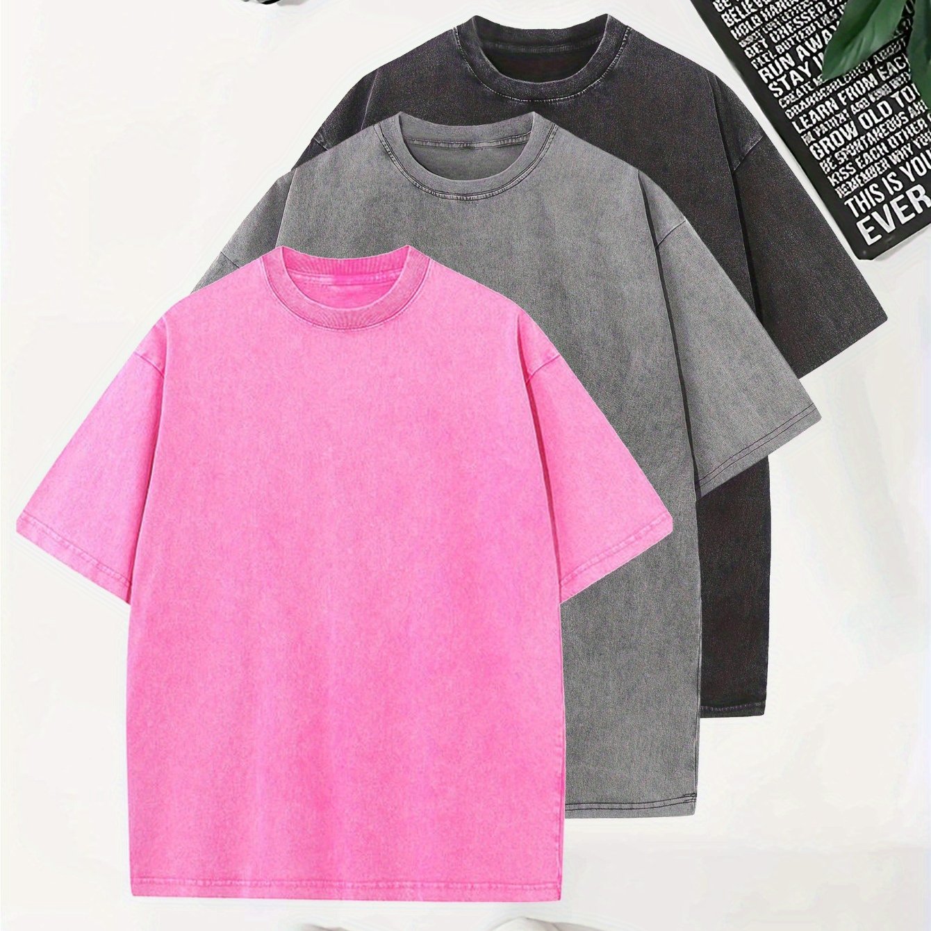 Camiseta de algodón sólida para hombre, de manga corta, con cuello redondo, para verano y uso al aire libre