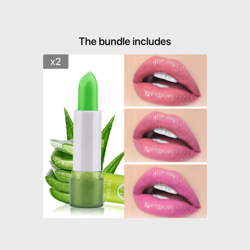 Bálsamo labial hidratante de aloe vera para mujer, brillo de cambio de color