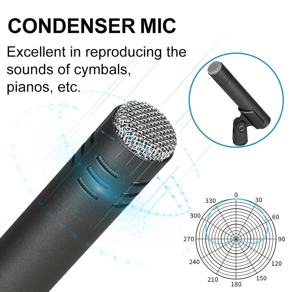 7pcs Wired Dynamic Microphone Kit for Drums All-Metal Construction for Stage Use