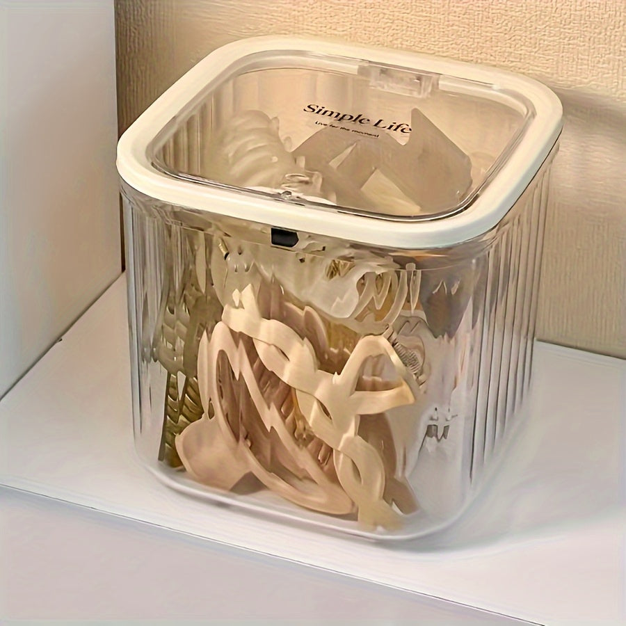 Plastic Storage Box for Hair Accessories Stackable Transparent Rectangular Organizer for Home and Office
