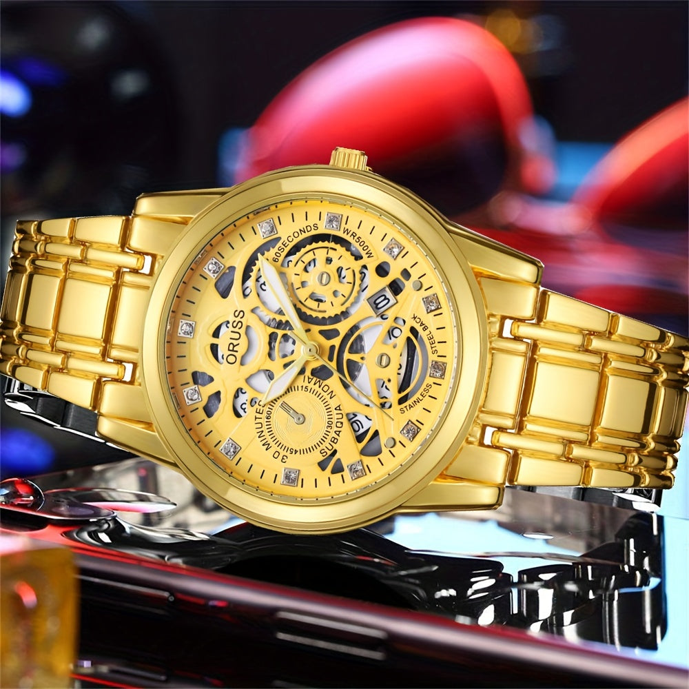 Men's Classic Style Hollow Set Design Watch with Handsome Dial