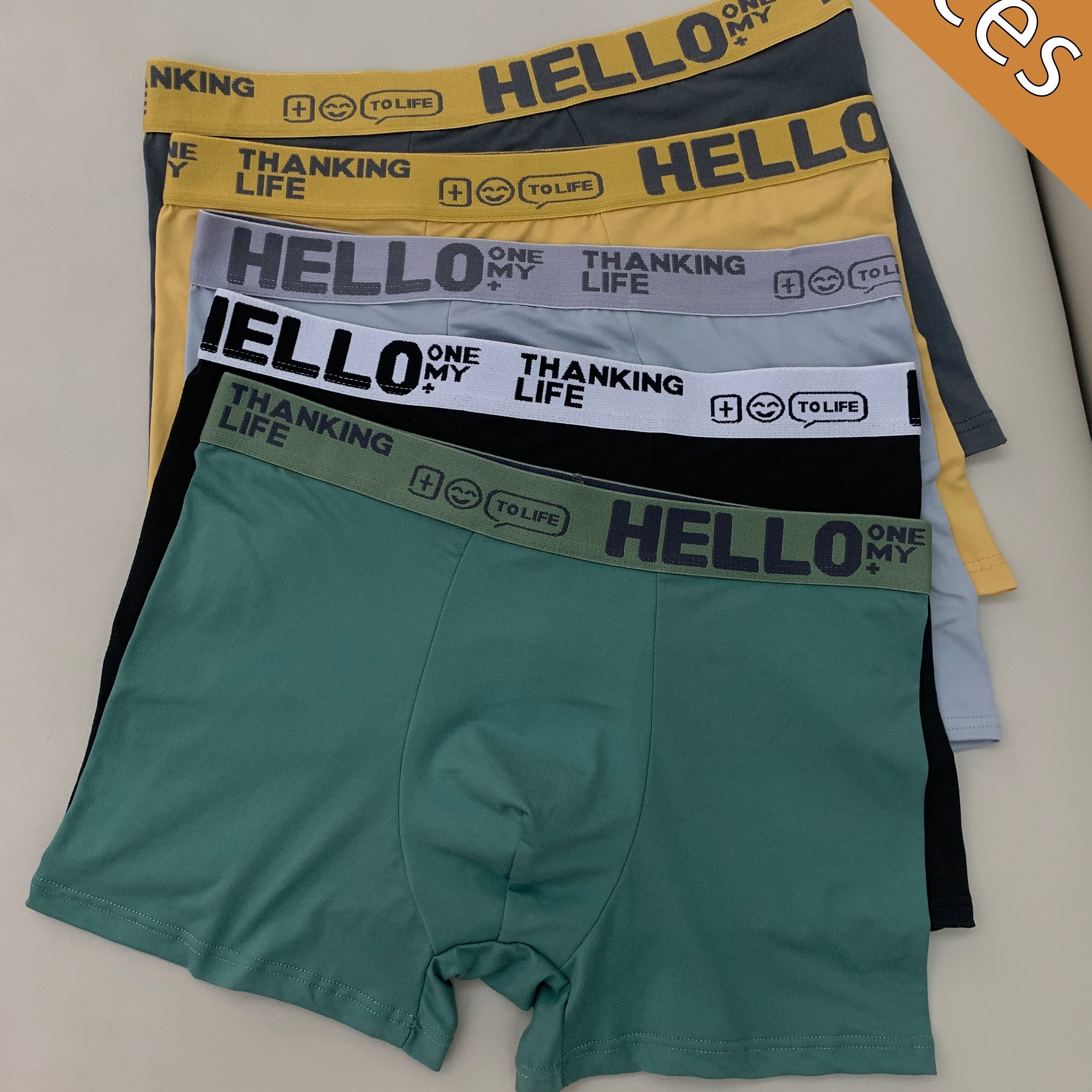 Men's Boxer Shorts 1-5pcs Solid Color Breathable 3D U-Shaped Design