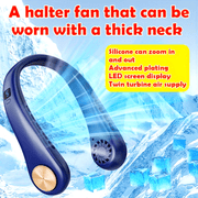 USB Neck Fan with Display Screen, 5-Level Cooling, Long Battery for Outdoor Sports and Travel