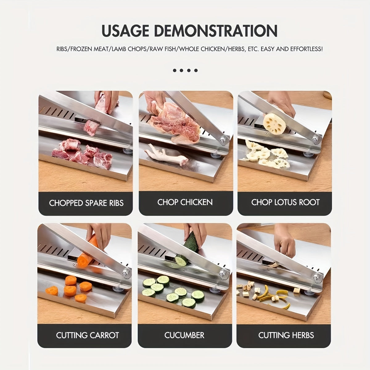 Stainless Steel Kitchen Slicer for Fruits Vegetables Meats Steak Lamb Beef