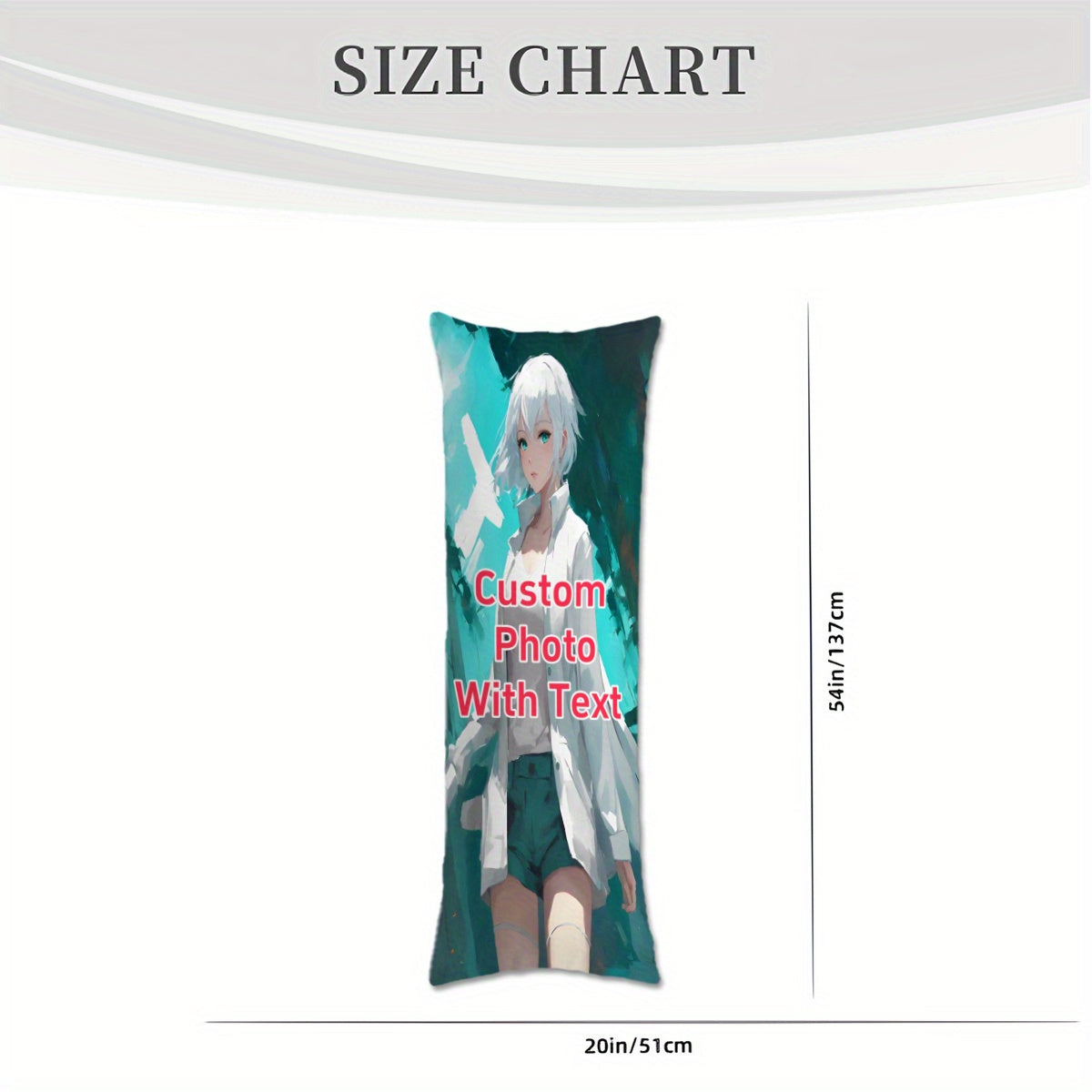 Custom Anime Body Pillow Cover 50.8x137.16cm Double-Sided Print Plush Gift
