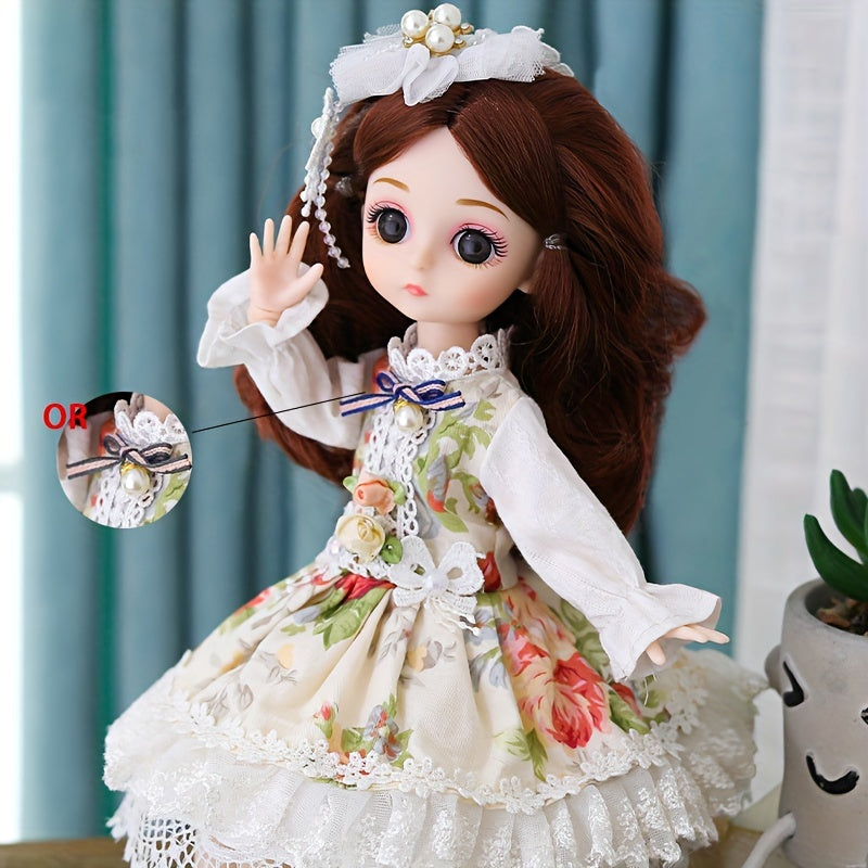 29.97cm Fashion Doll Set with Pink White Outfits for Girls Durable ABS Resin