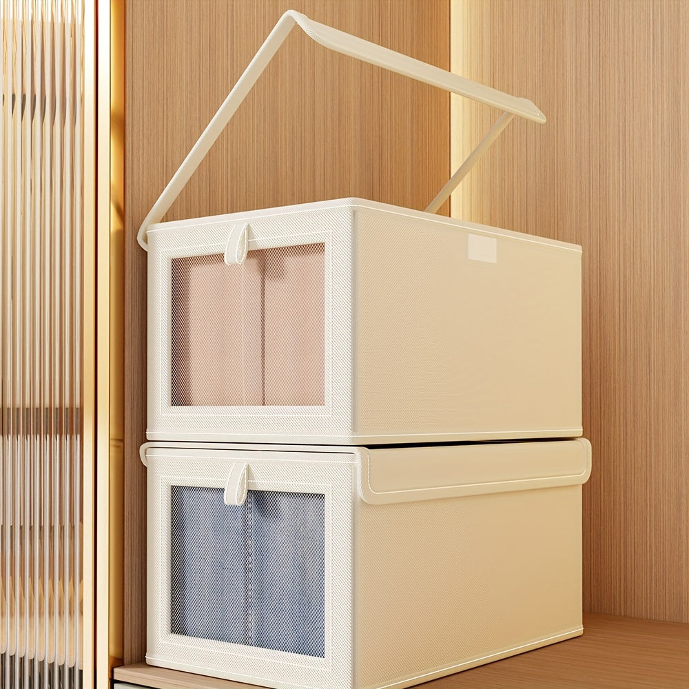 Bohemiya saqlash qutisi, yig'iladigan, shaffof, tepasi ochiladigan, kiyimlar va aksessuarlar uchun to'planadigan