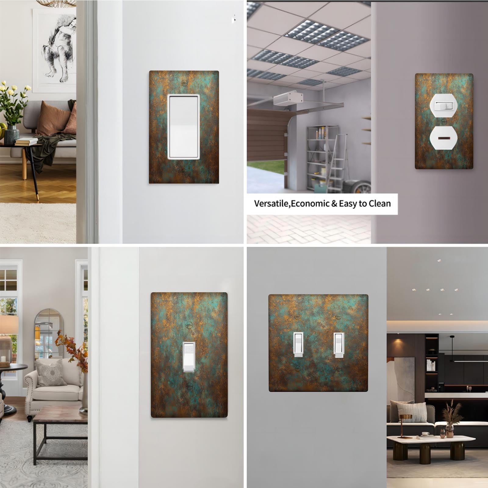 Cubierta de placa de pared con pátina de cobre envejecido para decoración del hogar 1Gang 2Gang
