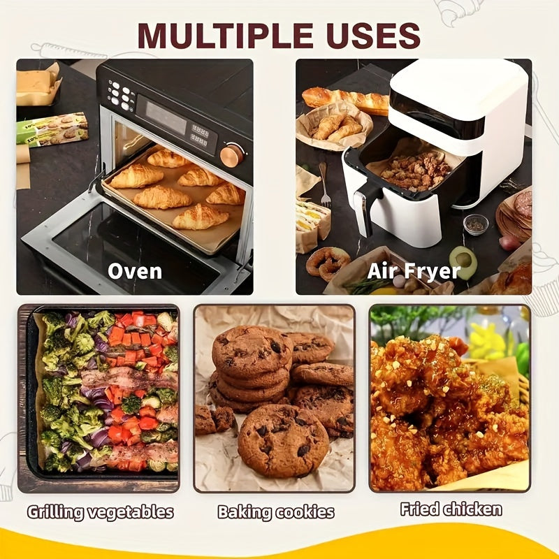 Non-stick baking paper roll for air fryers grills cooking waterproof greaseproof heat resistant