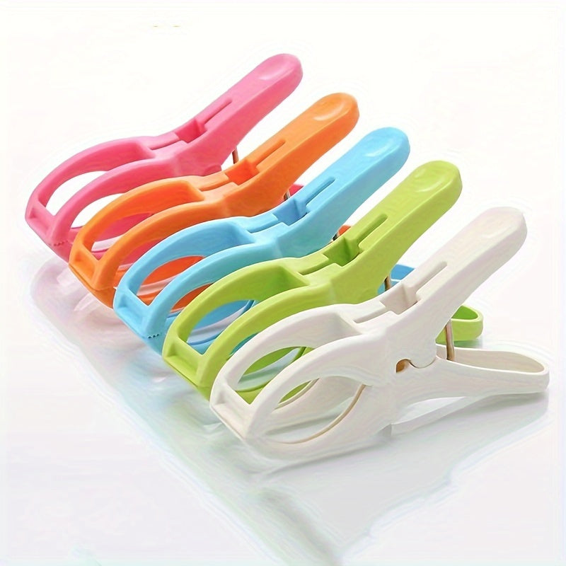 Pack of 5 Large Weather-Resistant Plastic Clothespins for Laundry and Hanging