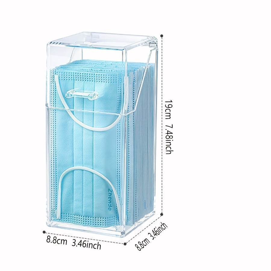 Caja de almacenamiento para mascarillas a prueba de polvo con tapa para uso doméstico