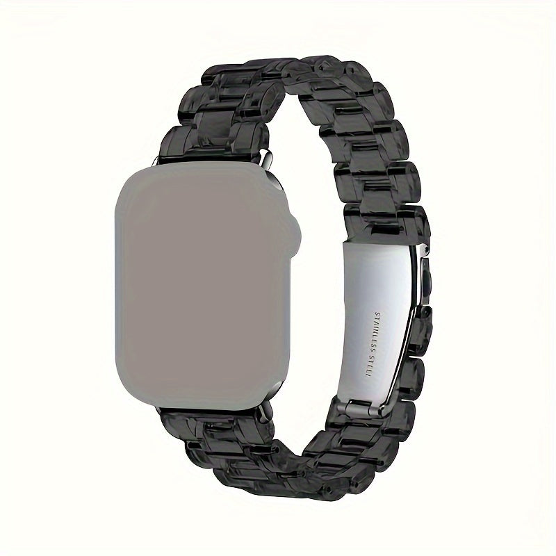Acrylic Watch Strap for iWatch Men Women Transparent with Deployment Buckle Compatible with Series 3-9