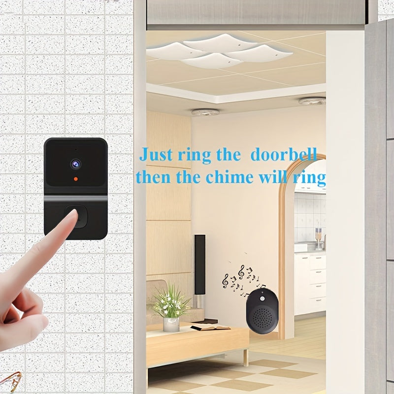 Wireless Video Doorbell with Wi-Fi Remote Intercom Battery Powered Wall Mount