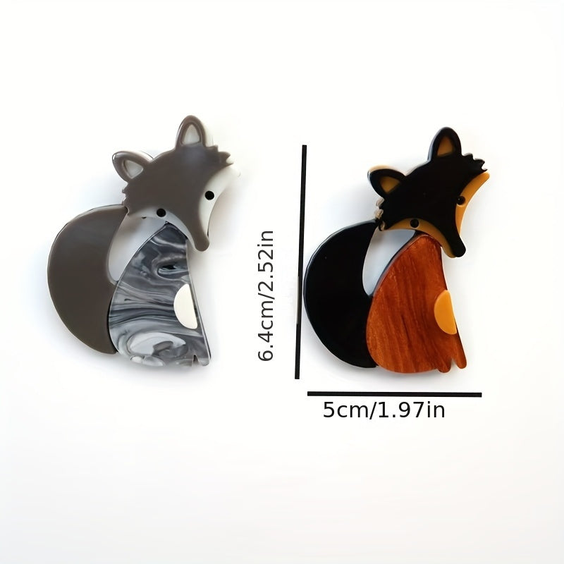 Fox Acrylic Brooch Pin Cartoon Animal Style Lapel Badge for Fashion Accessories