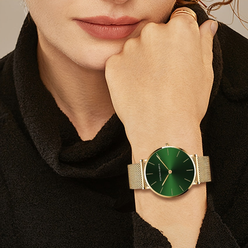 Rangli zanglamaydigan po'latdan yasalgan ayollar soati, kvarts, zamonaviy vaqt o'lchagich