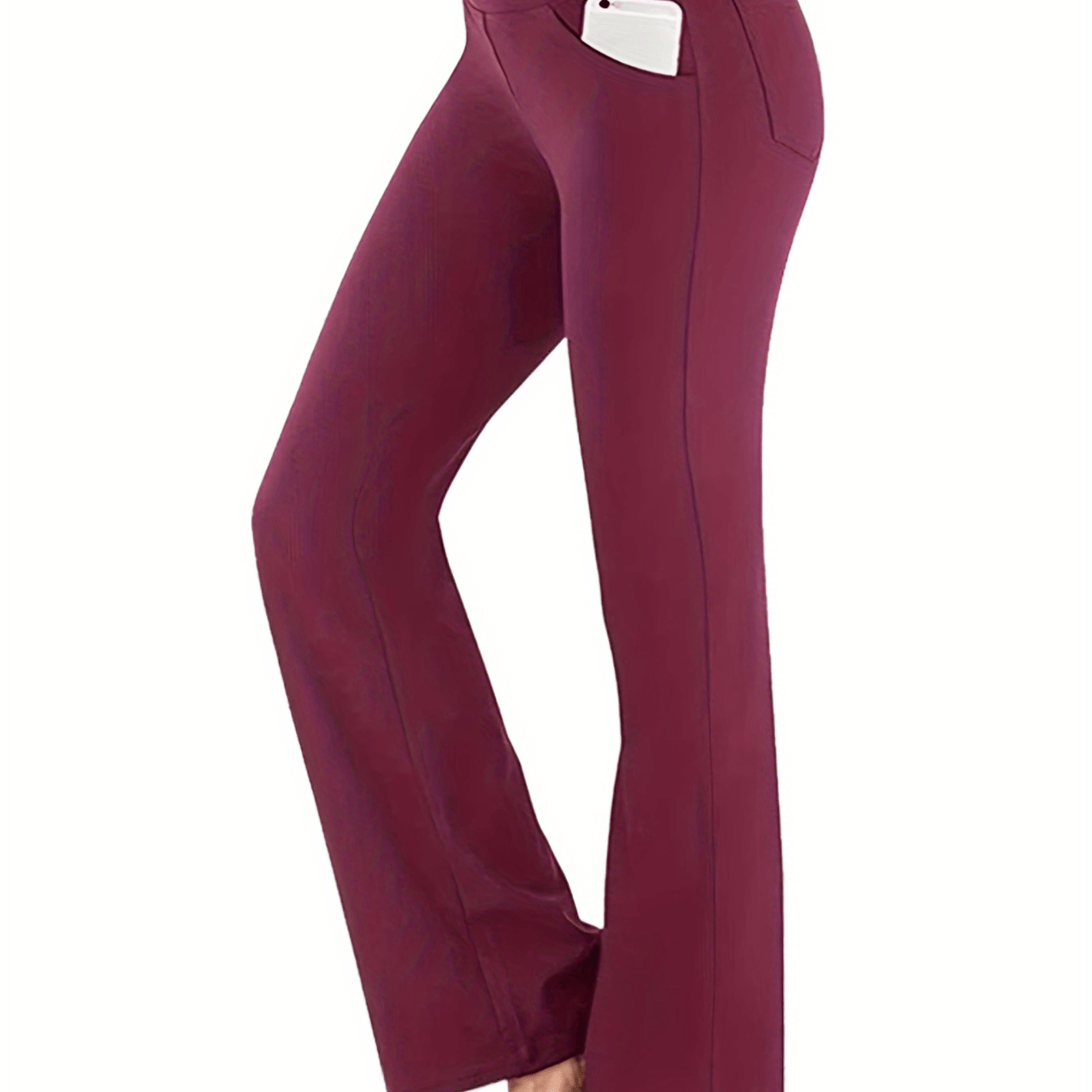 Women's High-Waisted Yoga Pants Flared Leggings with Pockets, Quick-Dry Stretch Fabric