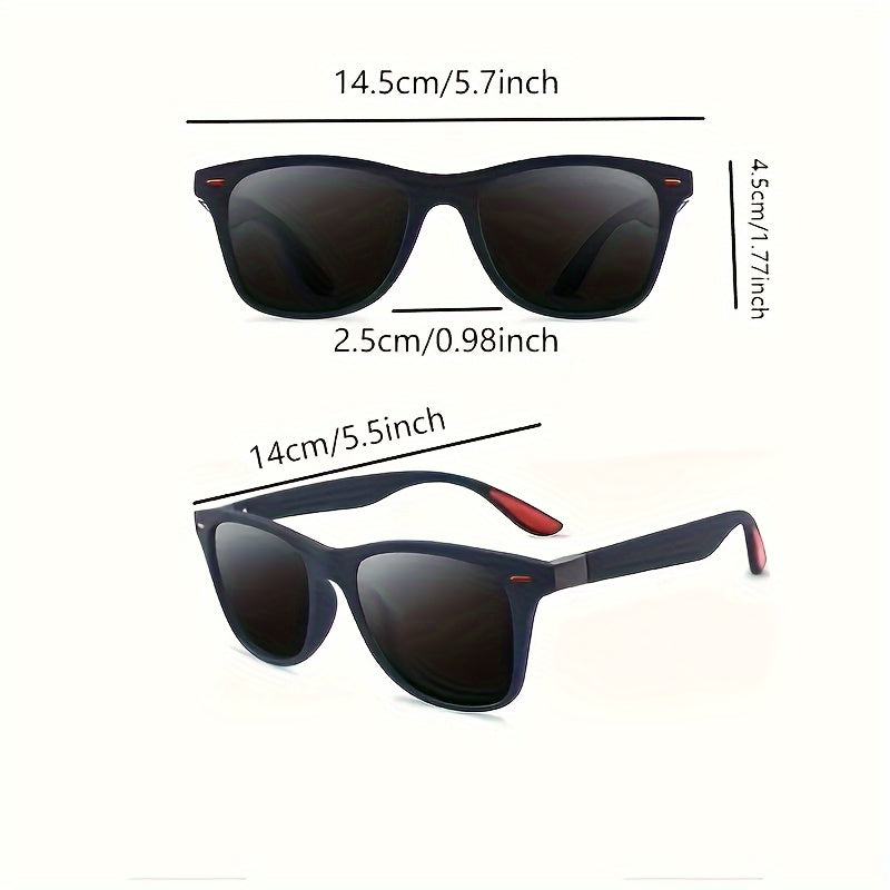 Polarized Square Sunglasses for Men and Women with Plastic Frame Gradient Lens for Outdoor Sports