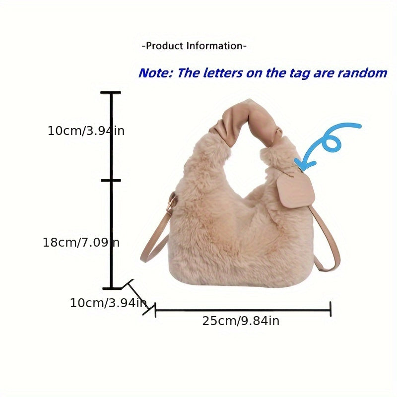 Zipperli, yuqori tutqichli zamonaviy sun'iy mo'yna pochtasi - barcha yoshlar va tadbirlar uchun mos - kuz va qish uchun engil clutch.