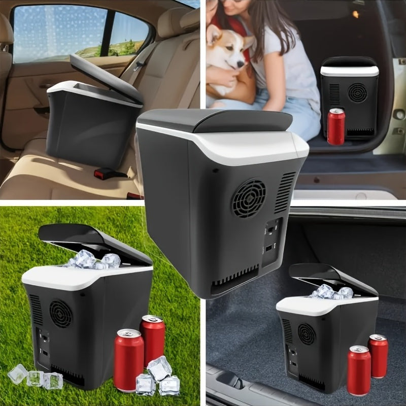 Portable 7.5L Black Car Fridge Cooler with USB for Travel and Camping