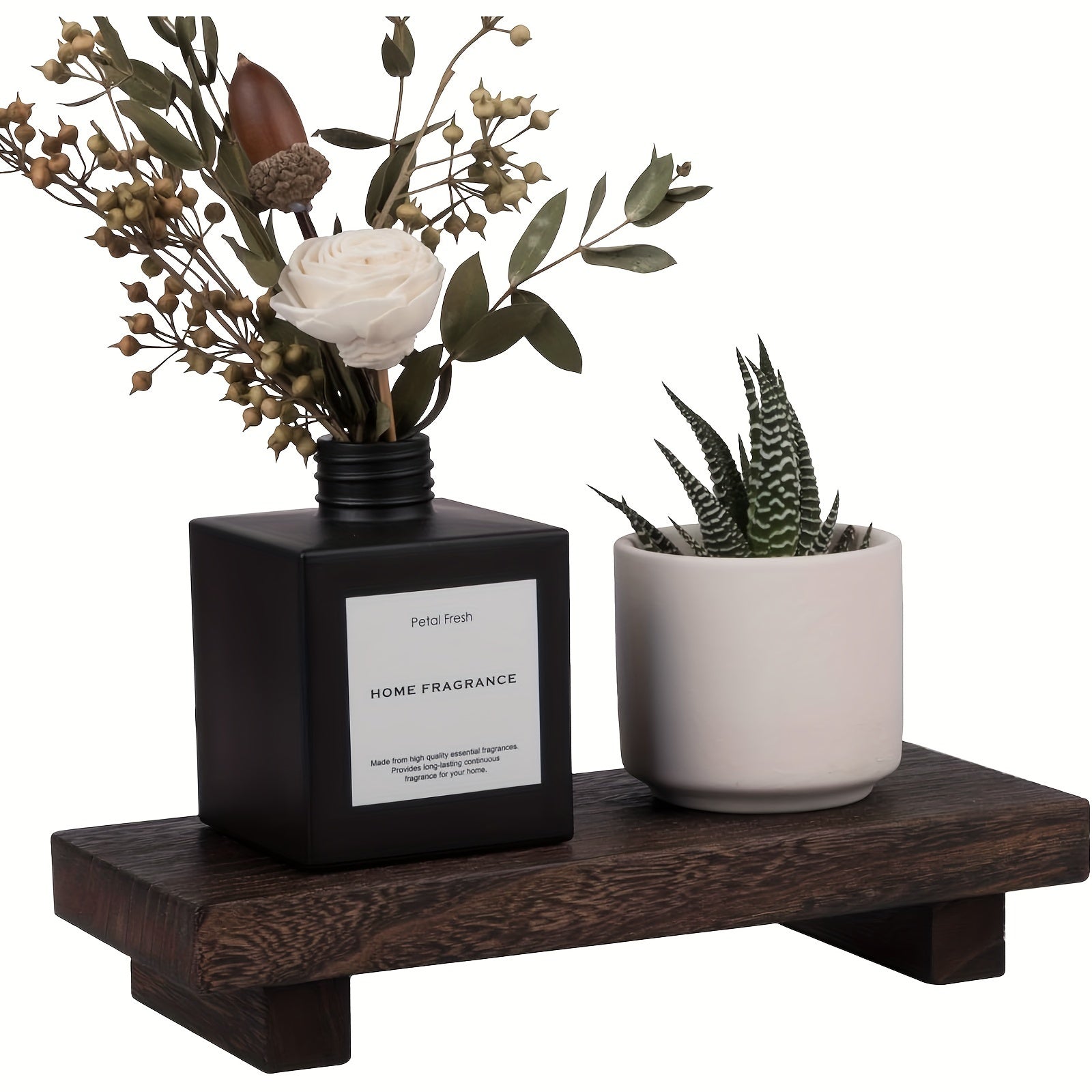 Rustic Wooden Bathroom Tray Farmhouse Decor Natural Solid Wood Kitchen Bathroom Organizer