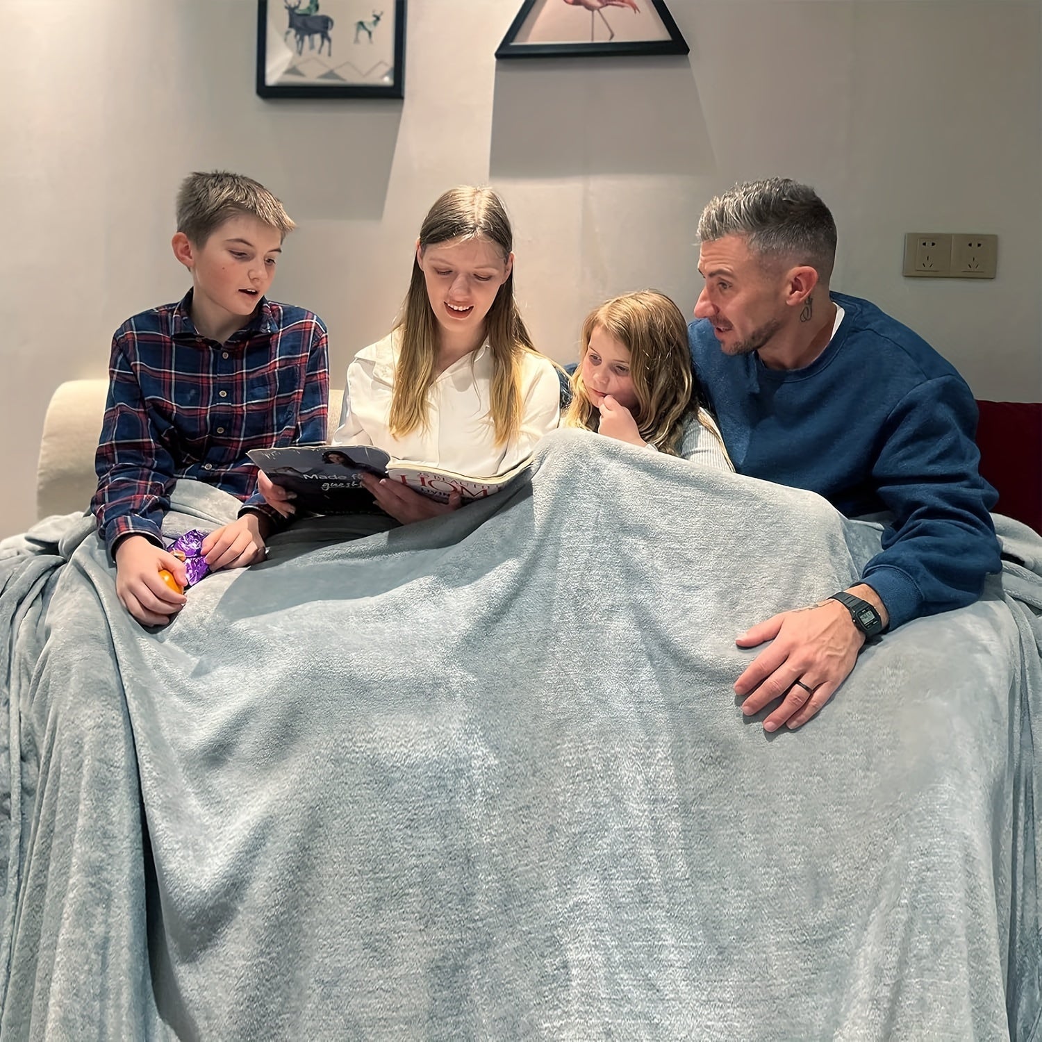 Manta de felpa tamaño extra king 3.05m x 3.05m, suave y acogedora de franela para sofá y cama