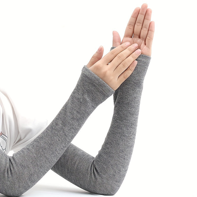 Women's Cashmere Fingerless Gloves Warm Winter Knit Sleeves
