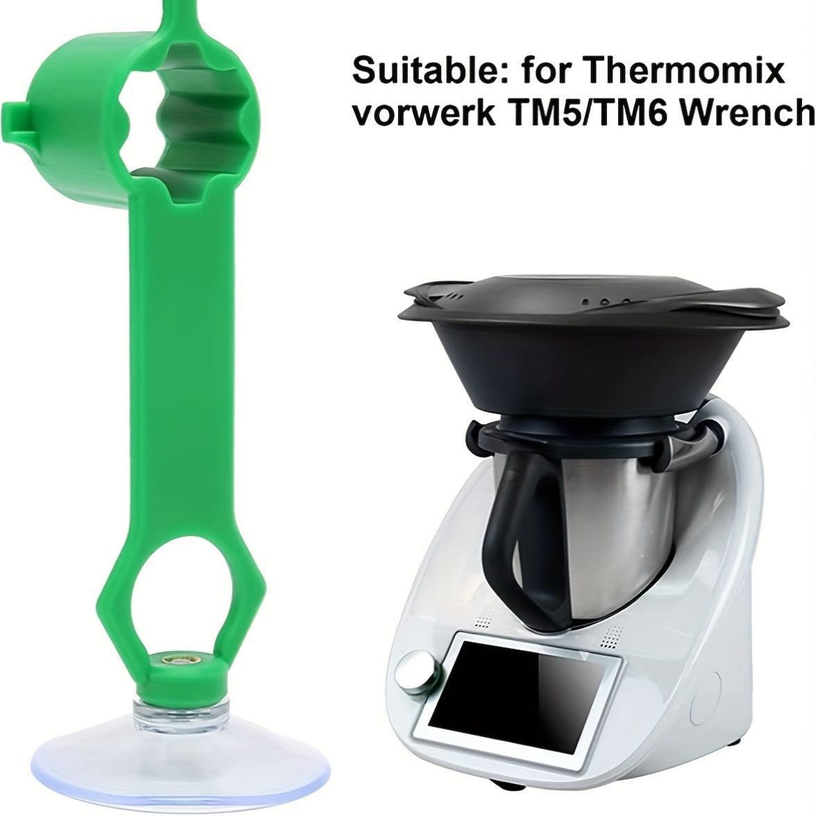 Bu premium rotator asbobi, Thermomix TM5 va TM6 dagi xamir pichog'ini oson olib tashlash uchun mo'ljallangan, vakuum tutqichi bilan. Vorwerk mikser qopqog'lari bilan mos keladi.