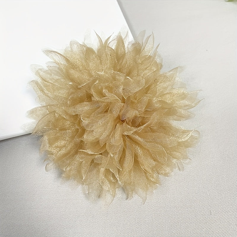 Одна большая ручная брошь-булавка для женщин, элегантная тканевая лацканная булавка с цветочным дизайном, стильный аксессуар для жакетов и платьев - включает 1 штуку