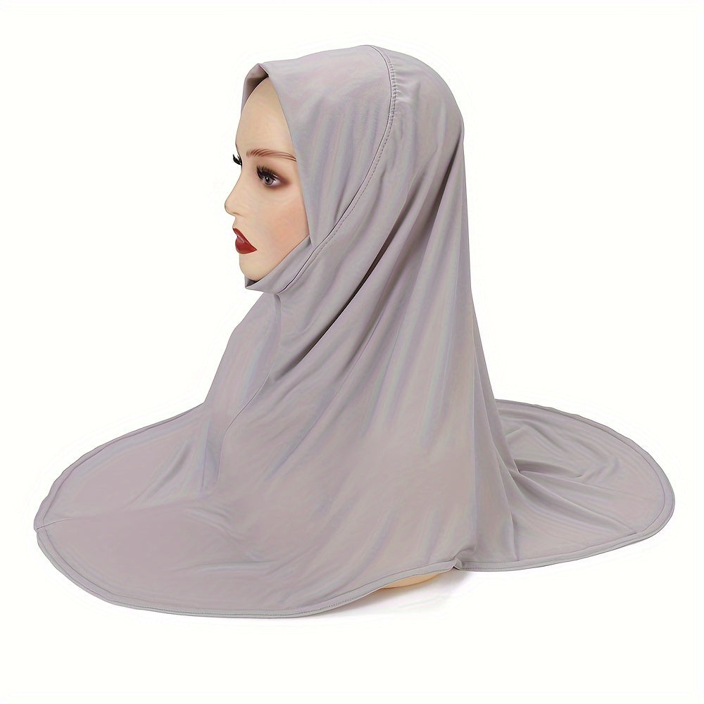 Women's Polyester Hijab Breathable Knit Solid Color Easy Wear