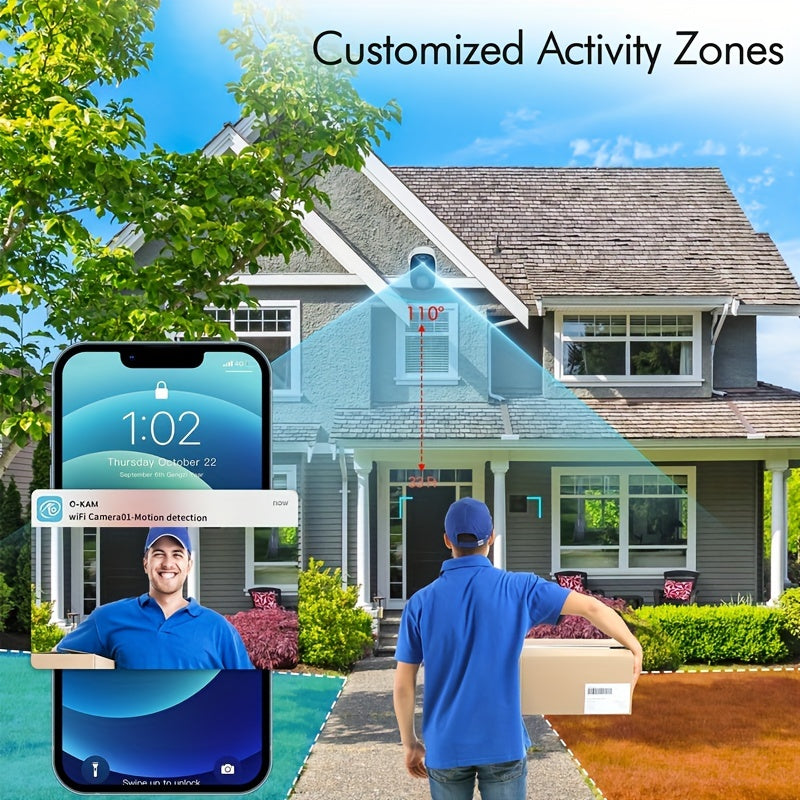 Wireless Solar Security Camera with 3MP Night Vision Human Detection and Two-Way Audio Black