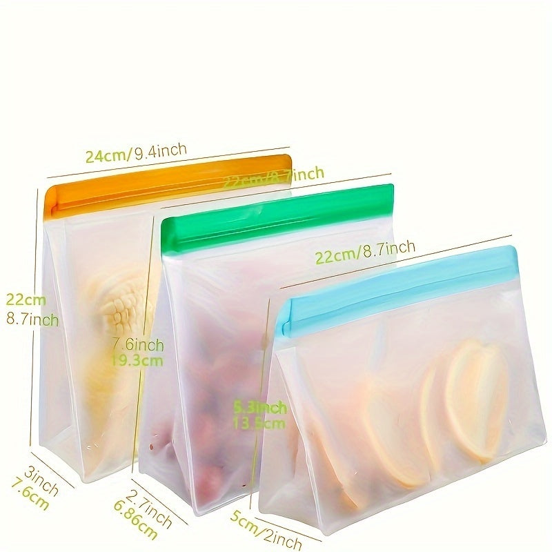 Pack of 8 BPA-Free Gallon Size PEVA Reusable Freezer Storage Bags Leakproof Durable for Meal Prep Snacks Sandwiches