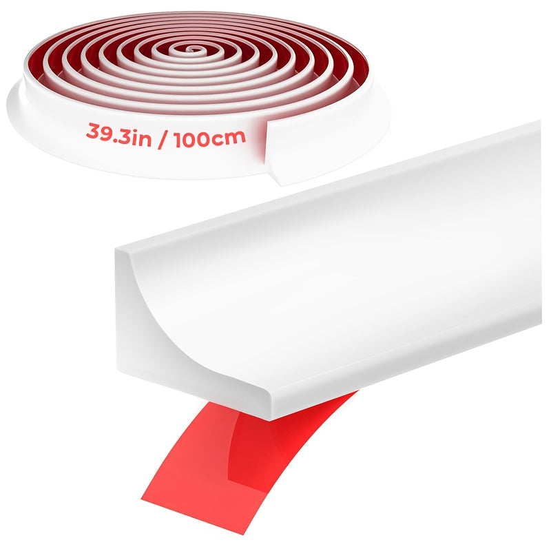 Plastic Waterproof Water Dam Barrier Strip Self-Adhesive for Shower Sink Tub