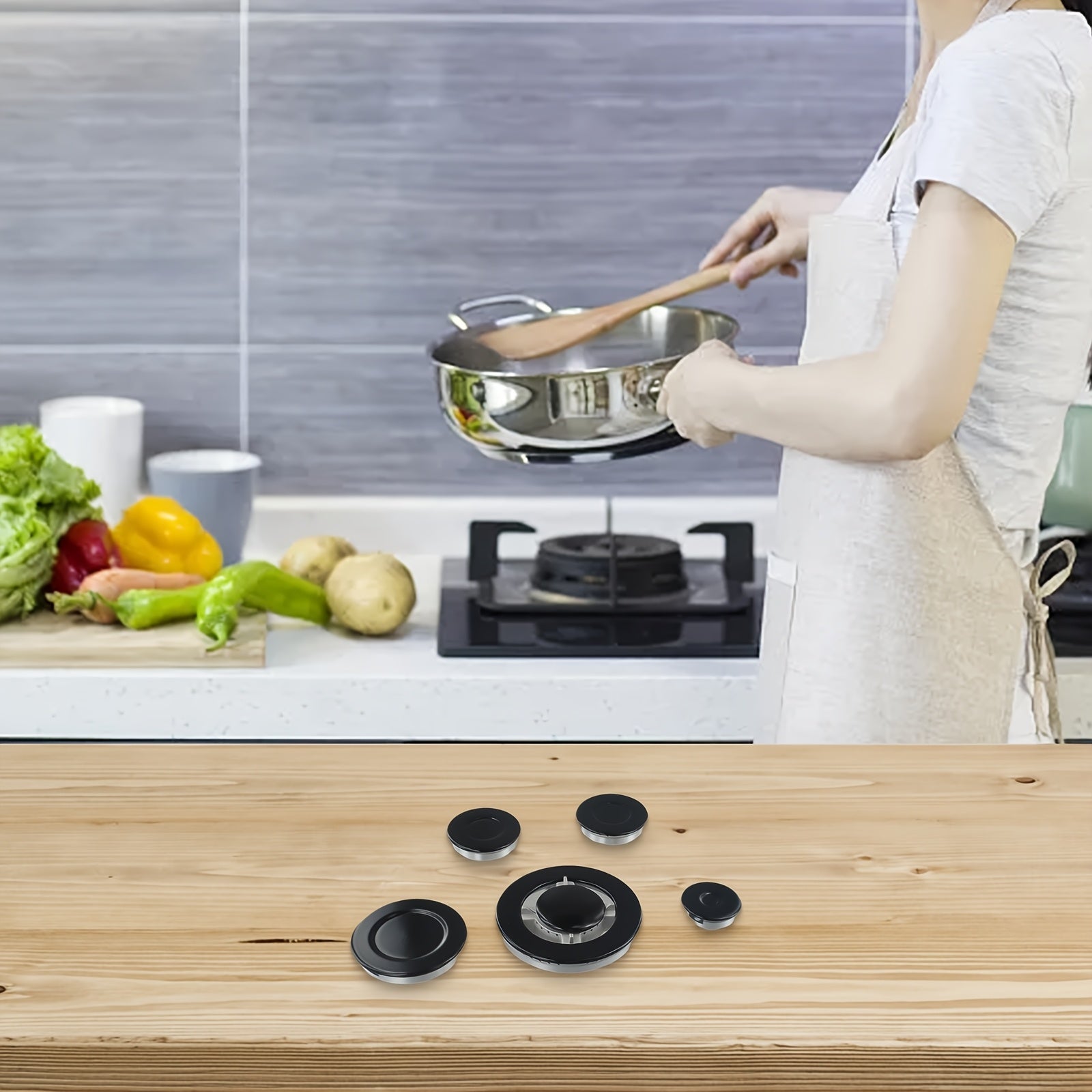 Набор диффузоров пламени для газовой плиты, 5 размеров 130/100/75/75/55 диаметр, 10 штук, чугун, алюминий