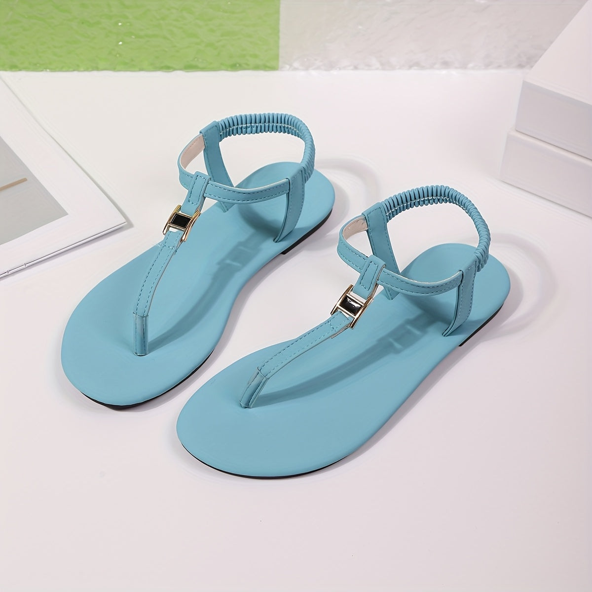 Women's Bohemian Flat Sandals Open-Toe Strappy Synthetic Vibrant Colors