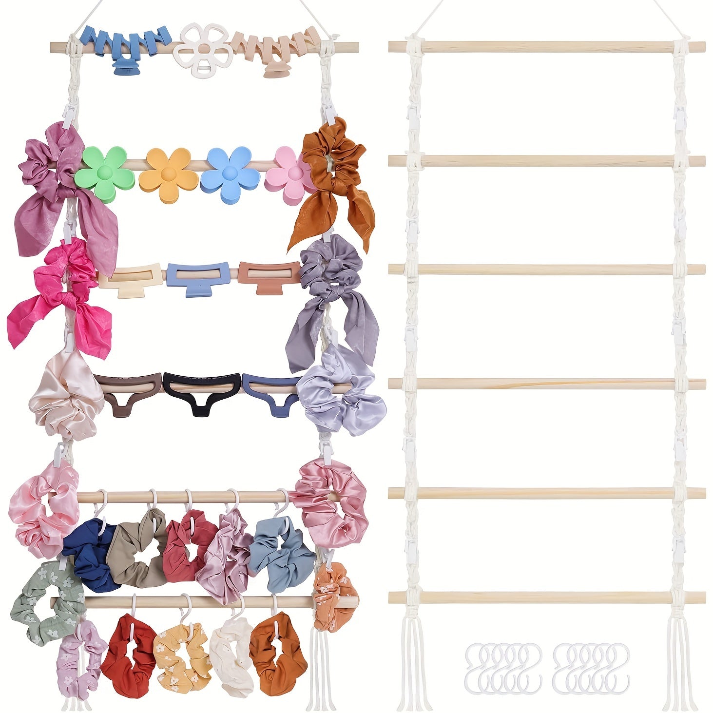 Hair Accessory Organizer Wall Hanging Claw Clip Storage for Women and Girls