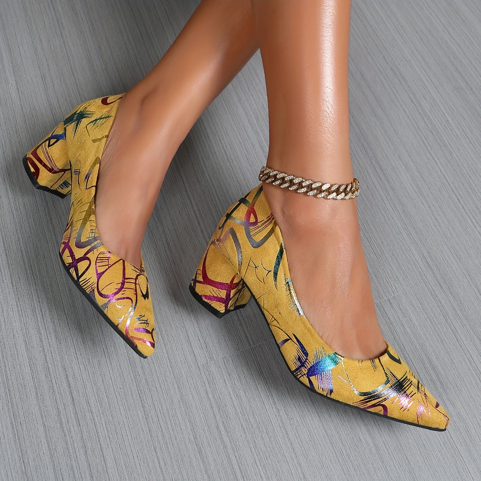 Women's Dress Pumps Mid Heel Pointed Toe Solid Colors Comfortable Lightweight