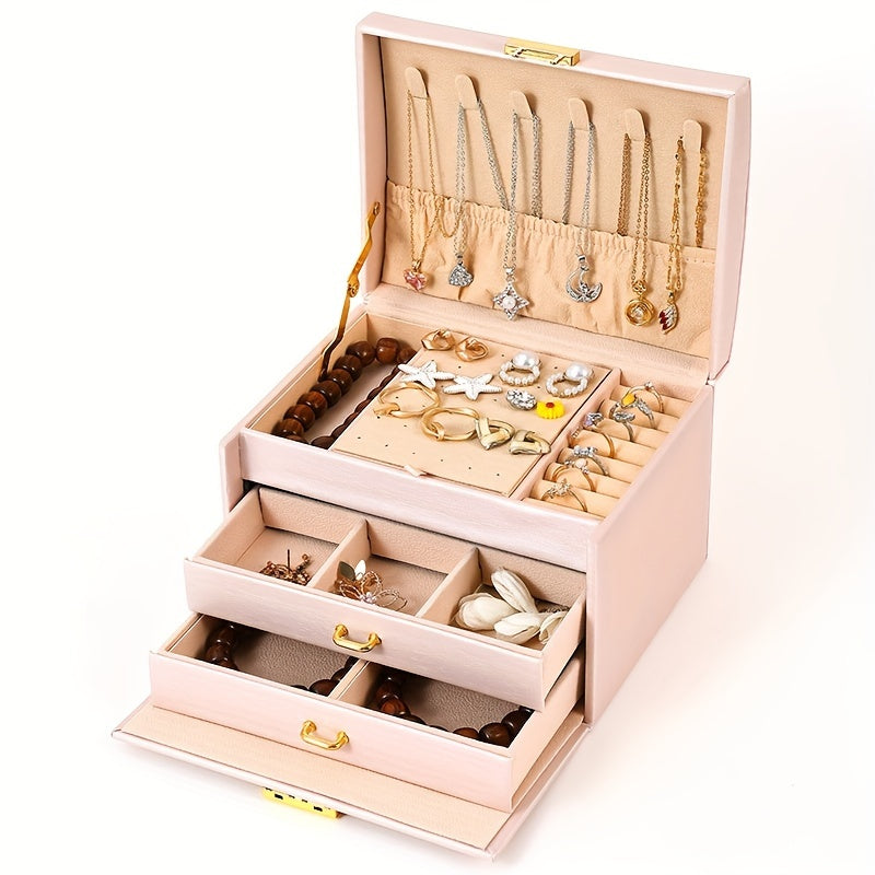 Jewelry Storage Box with Compartments for Rings Earrings Bracelets Necklaces