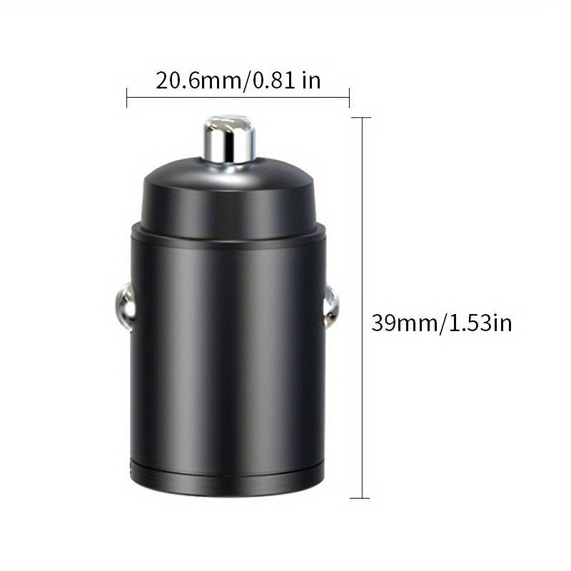 Mini tez zaryadlash avtomobil zaryadkasi, ikki portli Type C PD3.0, portativ mat