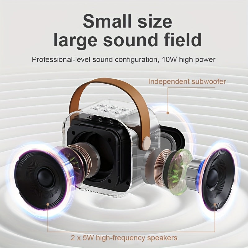 Wireless Mini Karaoke Speaker with RGB Lights Portable Bluetooth Party Machine for Family Gatherings