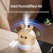 Cute Pink and White Rabbit Ultrasonic Humidifier with Nano Mist for Bedroom and Car