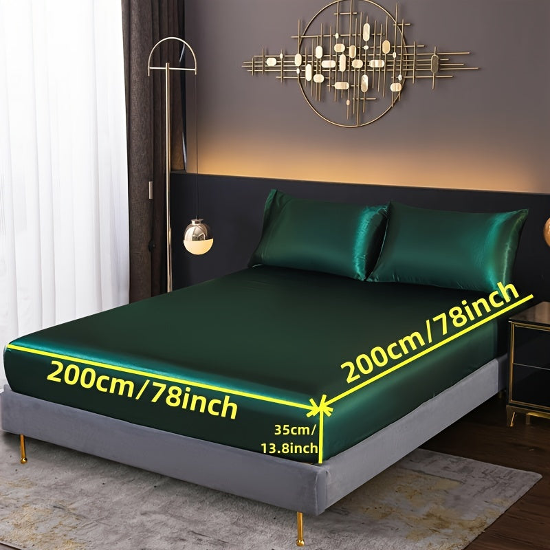 3-Piece Fitted Sheet Set with Pillowcases Polyester Bedding Soft Skin-Friendly