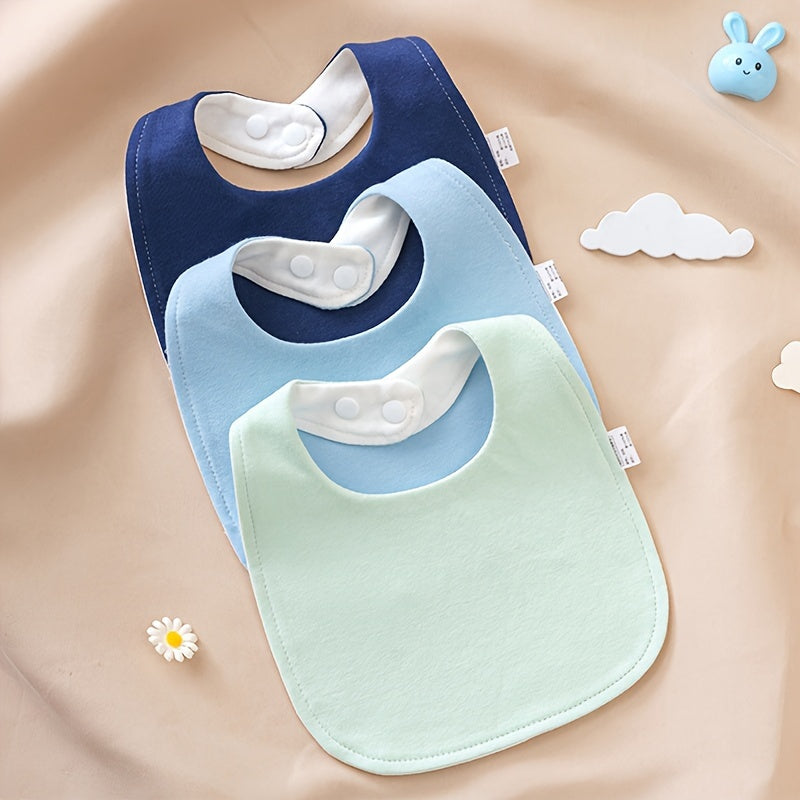 Baby Bibs Soft U-Shaped Adjustable Waterproof Cotton Drooling Bibs for Feeding
