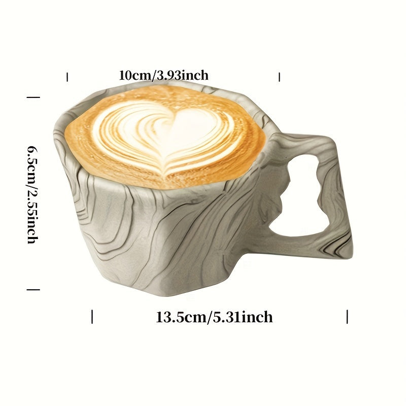 Octagonal Ceramic Coffee Mug with Creative Design for All Seasons Gift