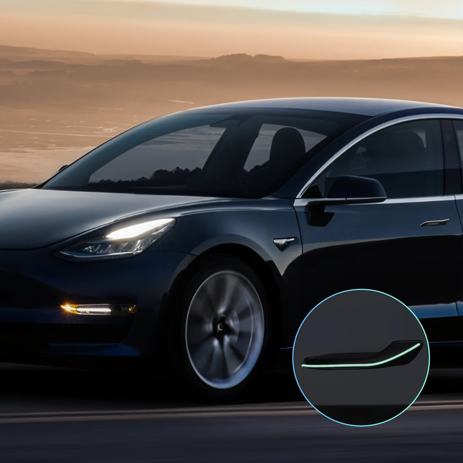 Door Handle Cover Set for Tesla Model 3/Y PVC Protector Wrap 4 Pieces